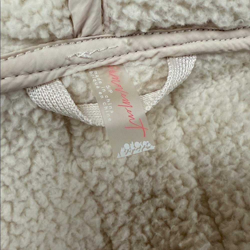 Free People movement Mountain High hoodie lilac beige fleece small - Picture 4 of 5